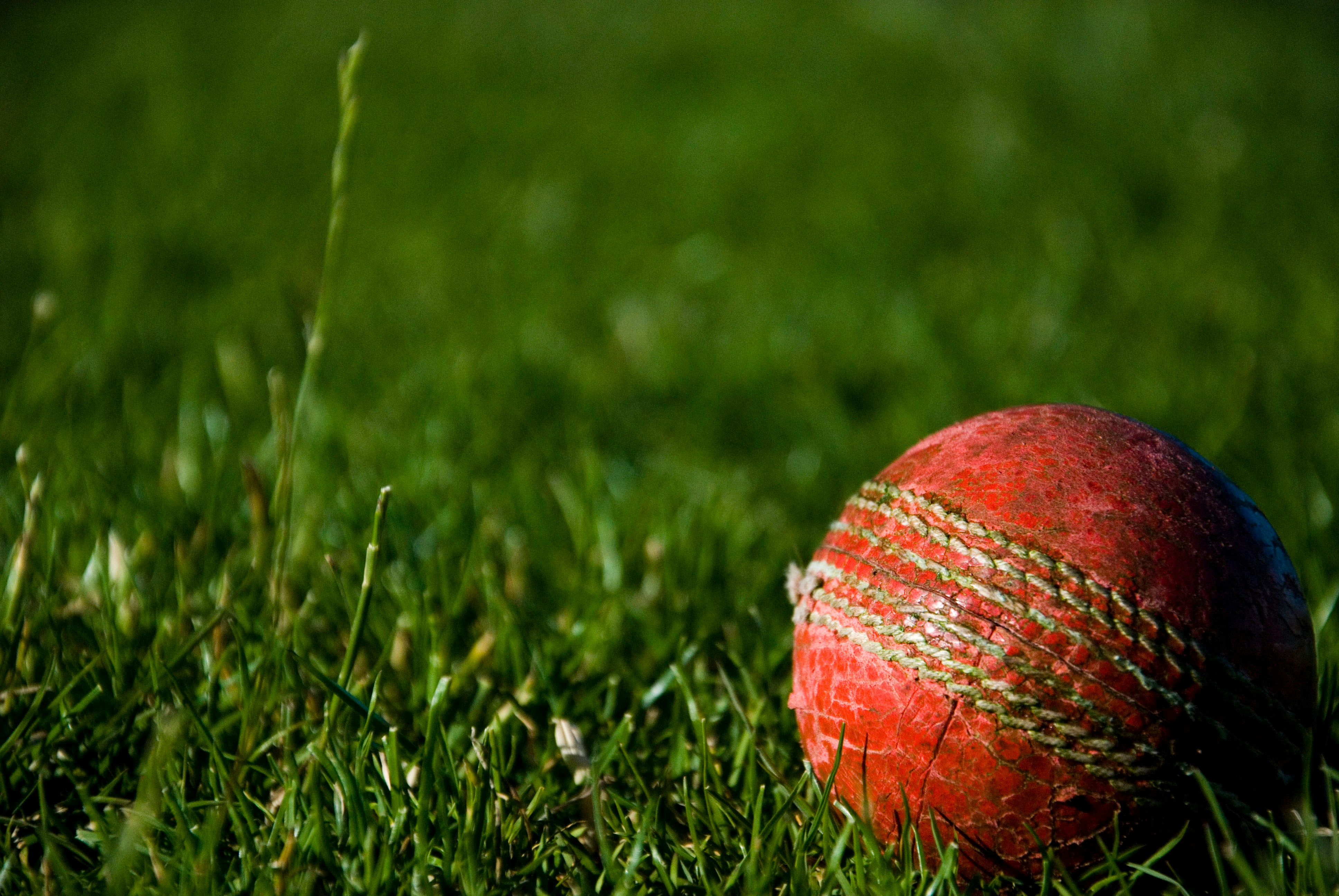 Cricket equipment on a field